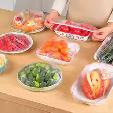 Clear Food Cover Fresh-keeping Elastic Fridge Fruit Vegetable Film Bags Kitchen Storage Wrap Seal Cover Disposable Shower Caps