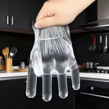 50 Pcs Disposable PE Gloves Food Grade Transparent Plastic Gloves For Cooking Kitchen Restaurant Cleaning Household Food Safe