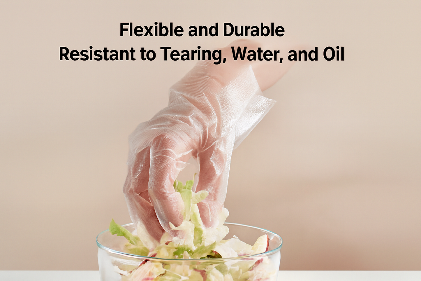 50 Pcs Disposable PE Gloves Food Grade Transparent Plastic Gloves For Cooking Kitchen Restaurant Cleaning Household Food Safe