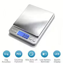 Portable Kitchen Digital Scale High Precision, Mini Kitchen Food Scale for Baking Coffee, LED Screen Gram Weight Scale