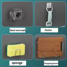 1 Piece Stainless Steel Sink Sponge Rack For Sponge Steel Wire Ball Draining Paste The Inner Wall Of The Sink Kitchen Supplies