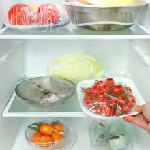 Clear Food Cover Fresh-keeping Elastic Fridge Fruit Vegetable Film Bags Kitchen Storage Wrap Seal Cover Disposable Shower Caps