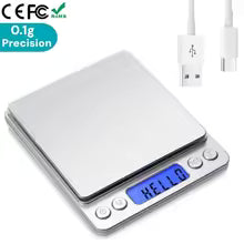 Portable Kitchen Digital Scale High Precision, Mini Kitchen Food Scale for Baking Coffee, LED Screen Gram Weight Scale