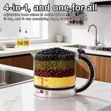 Adjustable Measuring Cup Multi-Functional Measuring Cup with Scraper-Style Seal Base Measurings Cube Cups for Cooking Kitchen