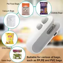 Mini Heat Bag Sealing Machine Package Sealer Bags Plastic Food Sealer Clip Bag Handheld Sealer Food Packaging Heat Sealer