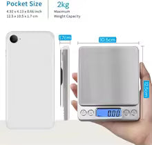 Portable Kitchen Digital Scale High Precision, Mini Kitchen Food Scale for Baking Coffee, LED Screen Gram Weight Scale