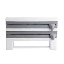 Wall Mounted Kitchen Cling Film Foil Roll Holder Dispenser Towel Tissue Rack